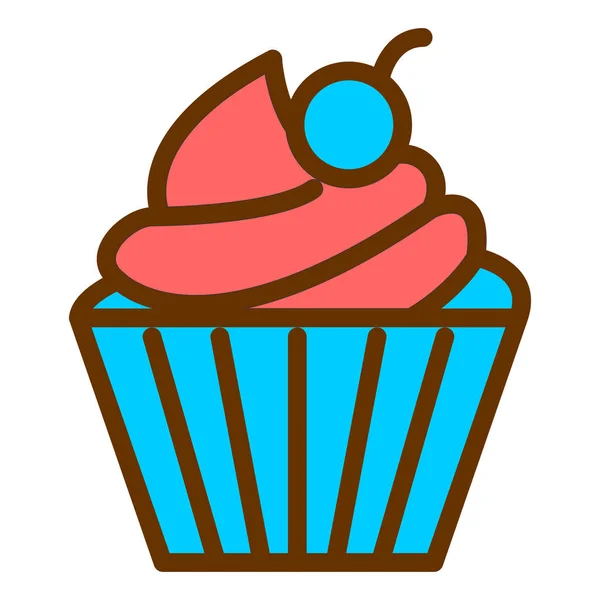 Cupcake Icona Web Semplice Illustrazione — Vettoriale Stock