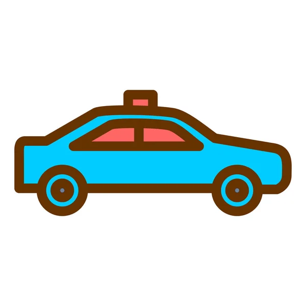 Taxi Car Icon Simple Illustration Police Vehicle Vector Icons Web - Stok Vektor