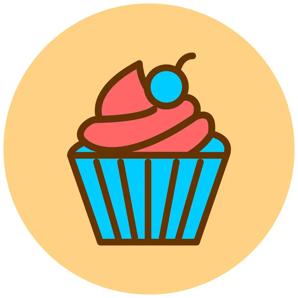 Cupcake Ícone Web Design Simples — Vetor de Stock