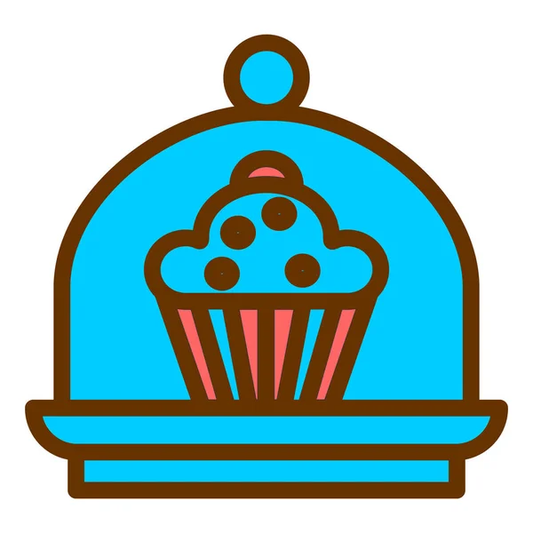 Pastelito Icono Web Ilustración Simple — Archivo Imágenes Vectoriales