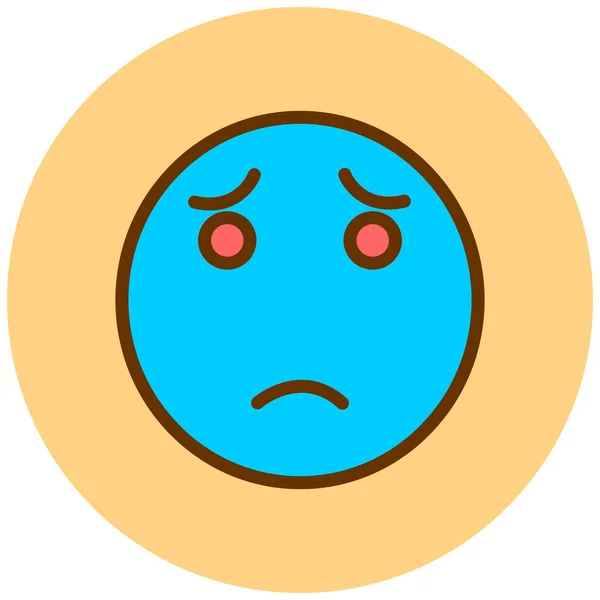 Gezicht Emoticon Web Icoon — Stockvector