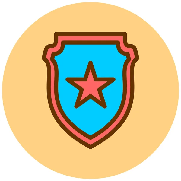 Escudo Icono Web Ilustración Simple — Vector de stock