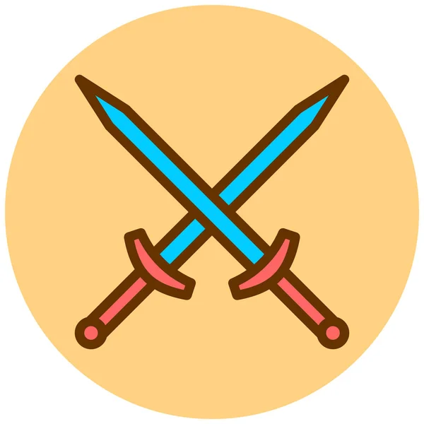 Espada Icono Web Ilustración Simple — Vector de stock