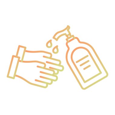 El yıkama ikonu vektörü. İnce çizgi işareti. izole edilmiş sınır sembolü çizimi