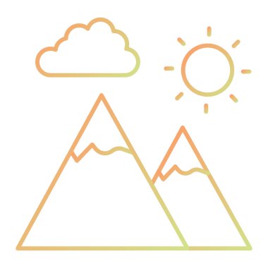 Dağ. Web simgesi basit illüstrasyon