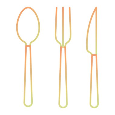 kaşık ve çatal ikonu. vektör illüstrasyonu