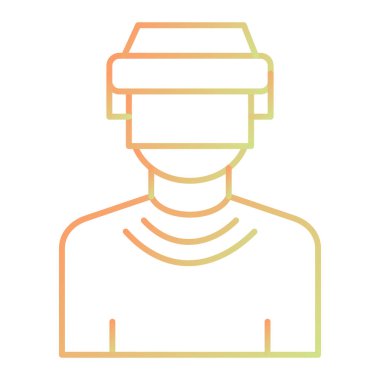 man with mask icon. outline illustration of virtual reality vector icons for web