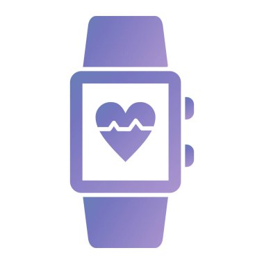 Kalp atış simgesi, vektör illüstrasyonlu akıllı twatch