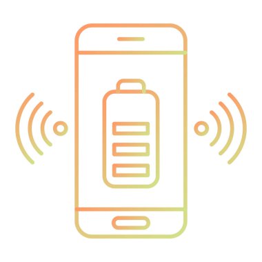 mobile phone line icon, battery charge concept
