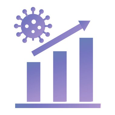 growing graph vector flat color icon
