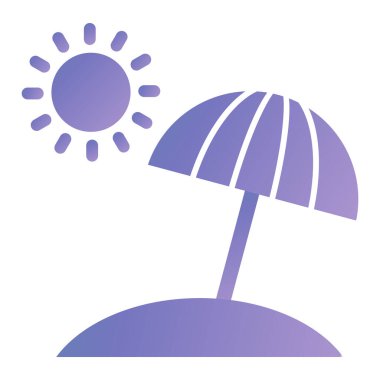 beach umbrella icon. flat illustration of sun vector sign for web design