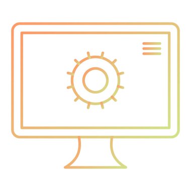 Bilgisayar. Web simgesi basit illüstrasyon