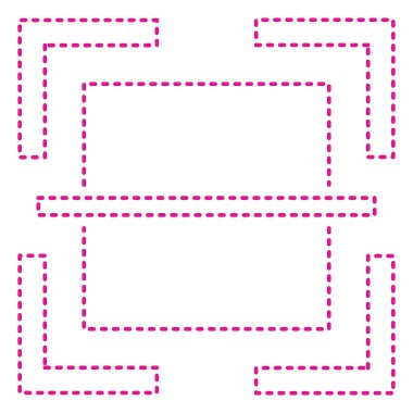 dotted line rectangle frame. vector illustration.