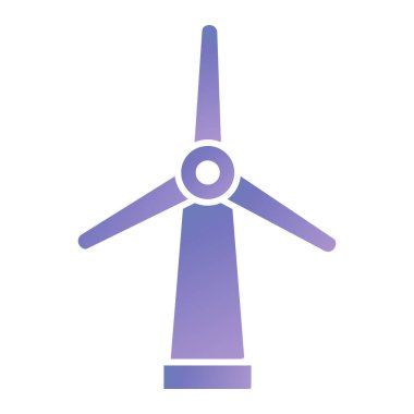 Rüzgar türbini ikonu. Web için yel değirmeni vektör sembolünün düz çizimi