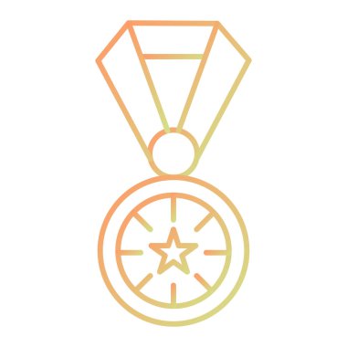 medal with winner award icon. outline illustration of gold trophy vector icons for web