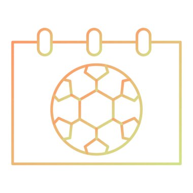 Futbol topu ikon vektörü. Maç tabelasını özetle. izole edilmiş sınır sembolü çizimi
