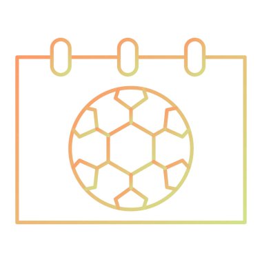 Futbol topu ikon vektörü. Maç tabelasını özetle. izole edilmiş sınır sembolü çizimi