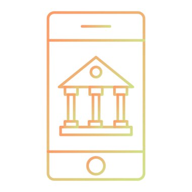 mobil bankacılık simgesi, vektör illüstrasyonu