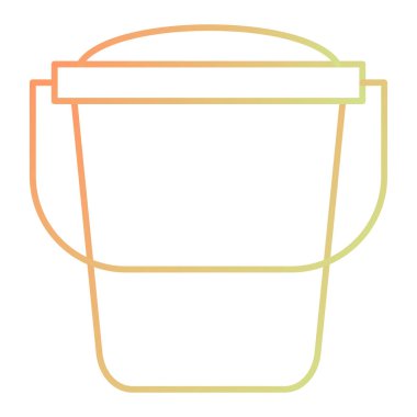 Kova ikonu. Web için temizlik ekipmanı vektör simgelerinin basit çizimi