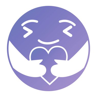 face expression emoticon with smile kawaii and happy. vector illustration