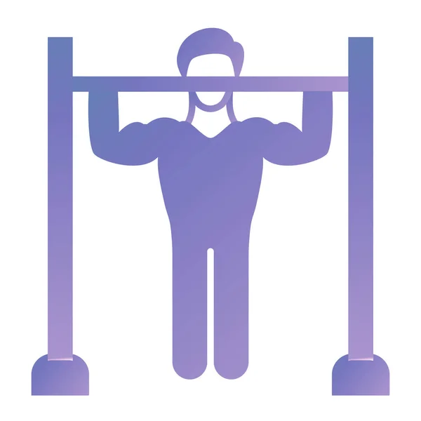 Man Barbell Icon Outline Fitness Sport Vector Illustration Pictogram Isolated — Stok Vektör