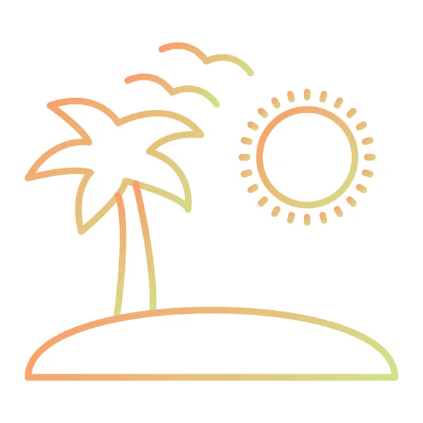 Palm Tree Icon Outline Summer Vacation Vector Symbol Stock Illustration — Vetor de Stock