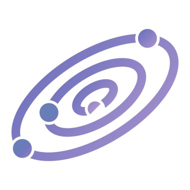 space icon in black circle with long shadow, vector illustration