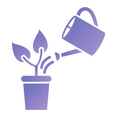 Çiçek saksısı vektör illüstrasyon tasarımı ile sulama kutusu