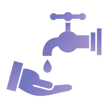 Musluk ikonu. Web için sıhhi tesisat vektör simgelerinin düz çizimi