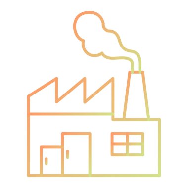 Fabrika binası ikon vektör çizimi tasarımı