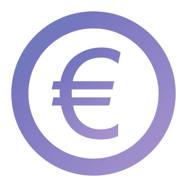 euro coin vector icon. style is bicolor flat symbol, red and white colors, rounded angles, silver