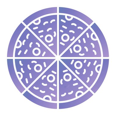 Pizza ikonu. Beyaz arkaplanda izole edilmiş web tasarımı için lezzetli pepperoni vektör simgelerinin izometriği