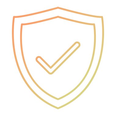 onay işareti simgesi ile kalkan. vektör çizim