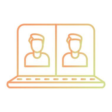 dizüstü bilgisayar vektör çizgisi simgesi