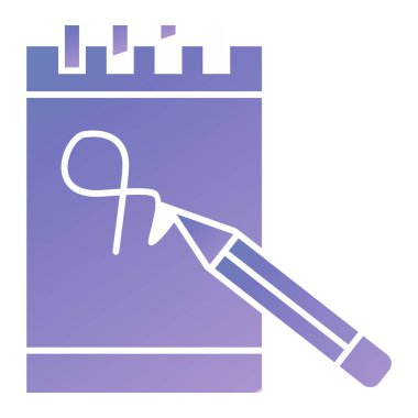 Kalem simgesi vektörü. İnce çizgi işareti. İzole edilmiş kontür sembolü gösterimi