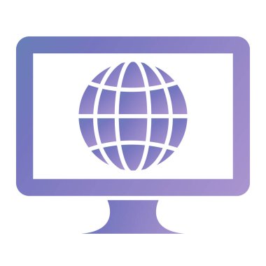 Monitör. Web simgesi basit illüstrasyon