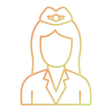 Şapka çizgisi ikon vektör illüstrasyon tasarımlı kadın