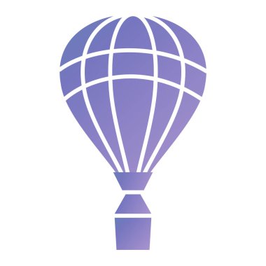 Sıcak hava balonu ikonu. Web tasarımı için aerostat vektör sembolünün basit bir çizimi