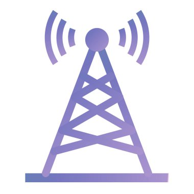 antenna tower icon. flat illustration of wireless radio vector icons for web