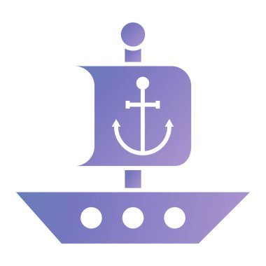 Gemi. Web simgesi basit illüstrasyon