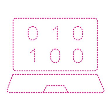 vector illustration of laptop with code icon