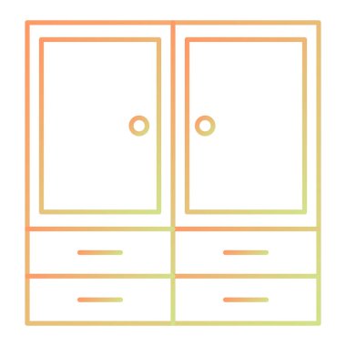 Gardırop. Web simgesi basit illüstrasyon