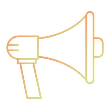 megafon düz simge, vektör illüstrasyonu