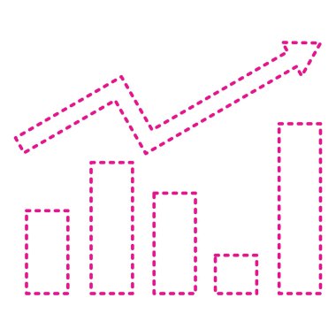 dotted line graph icon. simple illustration of random colored dots vector icons for web design