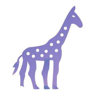 giraffe with a pink horse, vector illustration