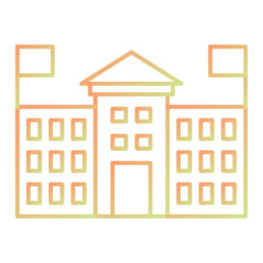 Bina. Web simgesi basit illüstrasyon