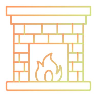 fireplace web simple icon illustration