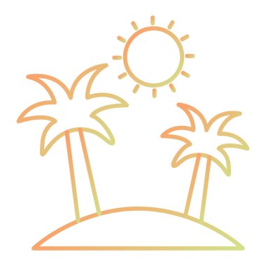 Yaz plajı ikonu vektör illüstrasyonu