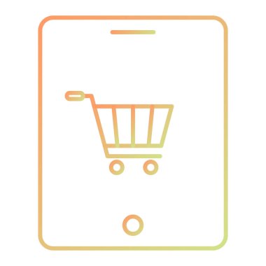 Alışveriş arabası simgesi, vektör illüstrasyonu