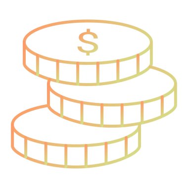 coin stack icon. isometric of dollar coins vector icons for web design isolated on white background